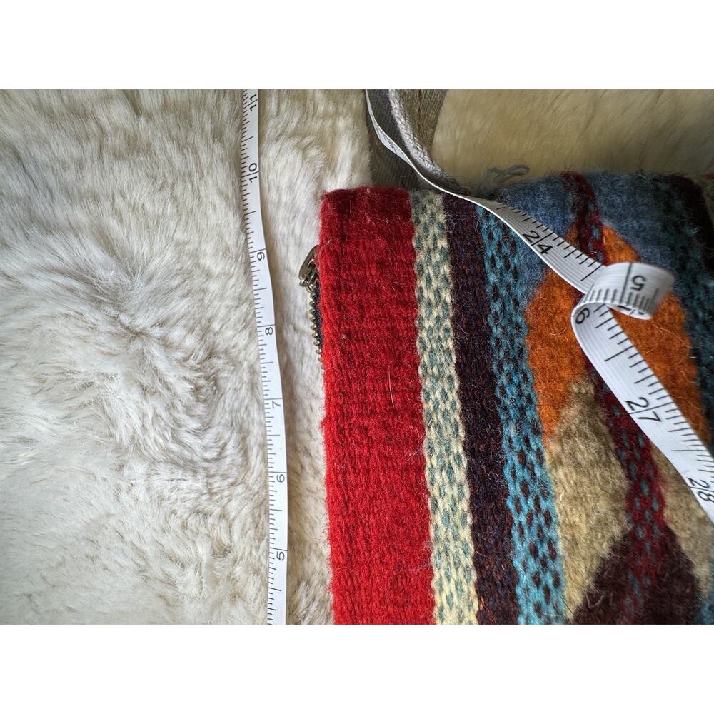 Custom quality Southwest Aztec Pattern Wool and Leather Purse Bag Large handmade - Picture 13 of 16